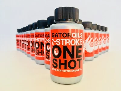 15 x GATOR One Shot 2 stroke Semi Synthetic Low Smoke Oil 100ml API TC+ JASO FD
