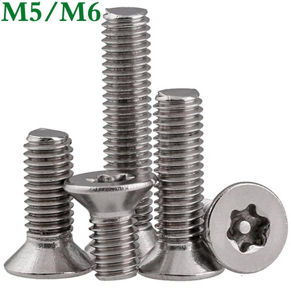 DTGN M3x8mm Pan Head Torx Security Screws - 100Pack - Good for Machinery - 304 Stainless Steel Tamper Proof Torx Security Fasteners & Hex Nuts - Silver Tone