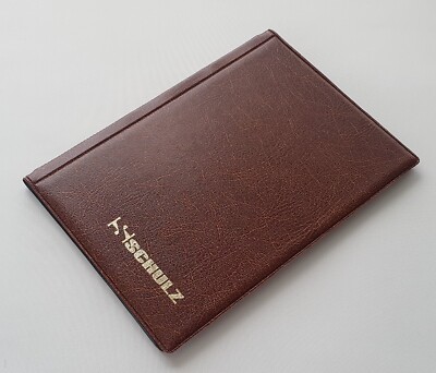 Münzen Album 108 Leerzeichen 50p £1 £2 10p Ordner Schulz 8 Seiten Burgunder Münzhalter