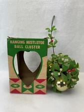 Vintage Bradford Hanging Mistletoe Ball Cluster Christmas Decoration In Box
