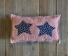 Patriotic Pillow-Americana decor-Stars and Stripes Pillow-Primitive decor