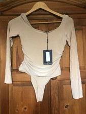 PRETTYLITTLETHING One Piece Longsleeve Bodysuit NWT Size USA 4