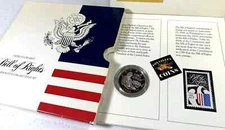 1993-S BILL OF RIGHTS COIN & STAMP PROOF SILVER COMMEM. HALF DOLLAR U.S MINT OGP