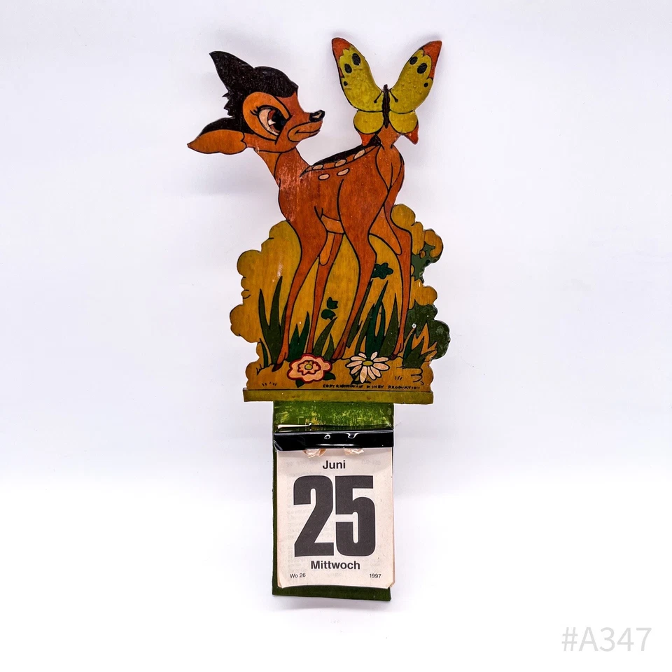 Vintage Bambi Wandkalender Disney Laubsägearbeit, handbemalt Handarbeit (1997) - Bild 2 von 4
