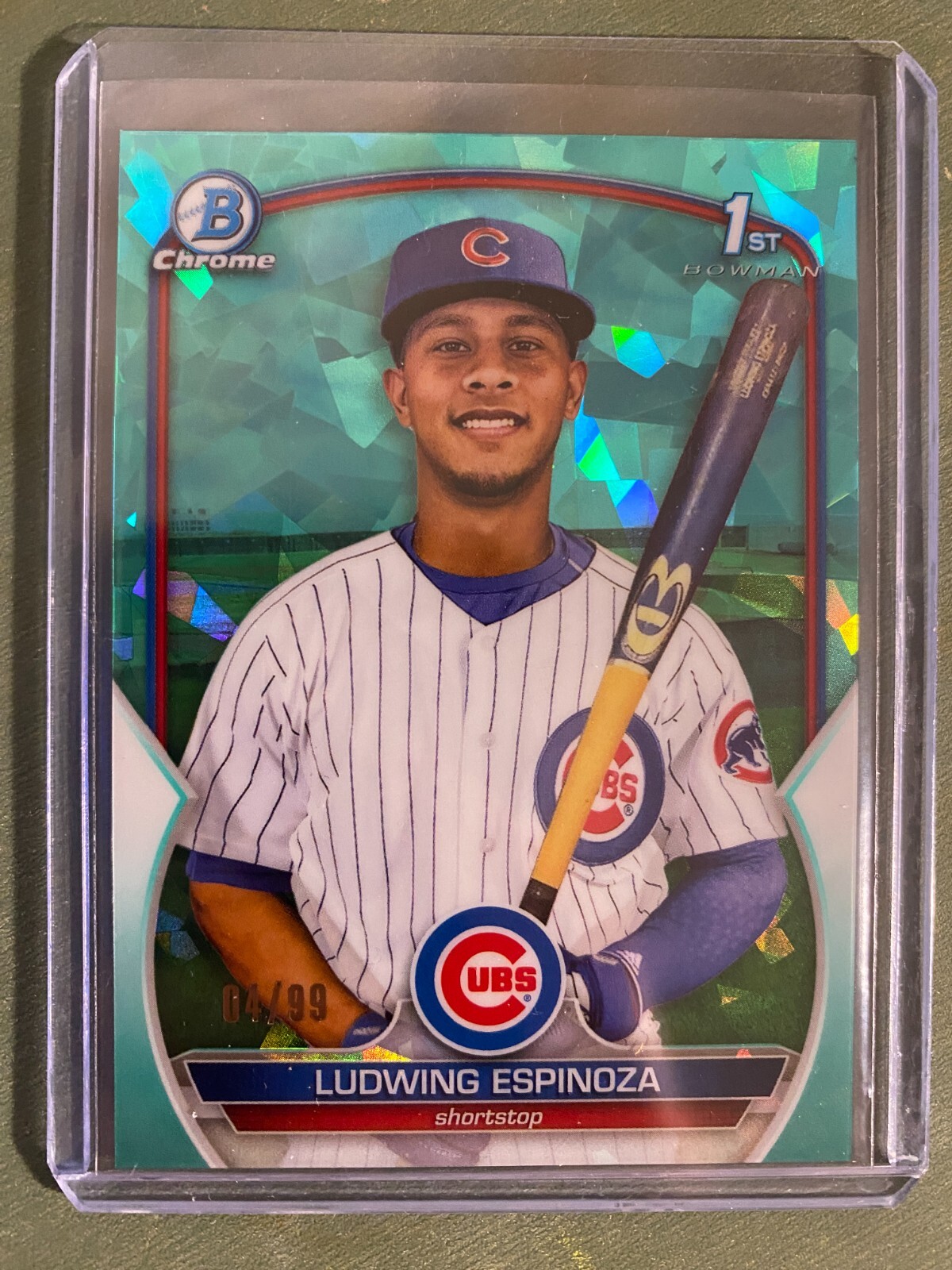 2023 Bowman Chrome Sapphire Ludwing Espinoza 1st #04/99 Aqua Cubs BCP-192