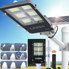 5500W Commercial Solar Street Lights Outdoor Dusk to Dawn Parking Lot Light+Pole