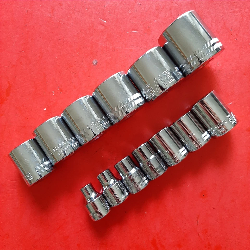 NEW CRAFTSMAN TOOLS 13 Piece 3/8" Drive Shallow SAE 6 Point Socket Set 1/4-1" - Image 2 of 4