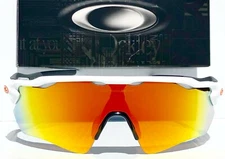NEW* Oakley RADAR EV PATH White Bike w Fire Ruby Iridium lens Sunglass 9208-16
