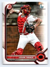 2022 Bowman Draft #BD-55 Logan Tanner Cincinnati Reds