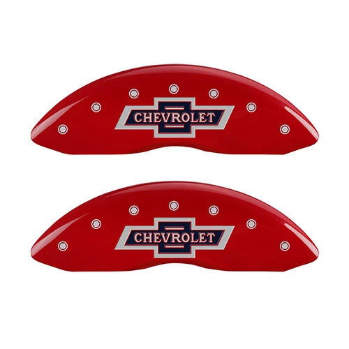 Cubiertas de pinza de freno MGP rojas delanteras + traseras "Chevrolet" Silverado 2500 HD 2011-2019 Foto 2 de 4