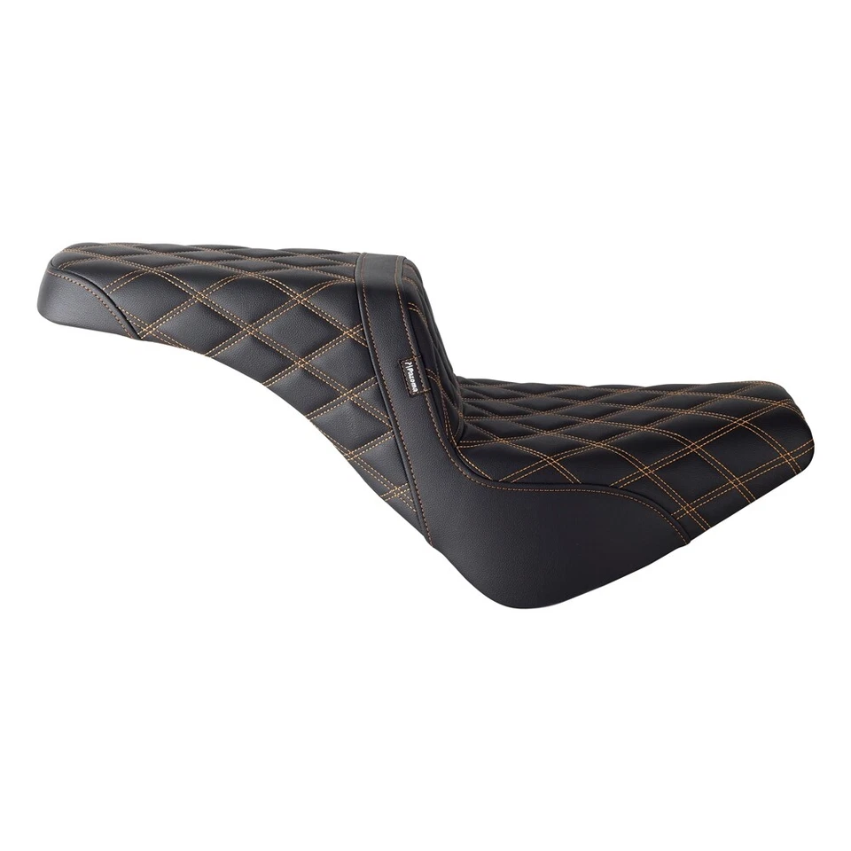 For Harley Softail Standard Street Bob 2018-2024 Club Style Gel Pad Seat Gold - Image 2 of 4