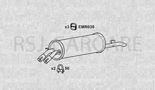 Klarius VL377L Exhaust Rear Box SENATOR 2.5E 3.0E        83-87