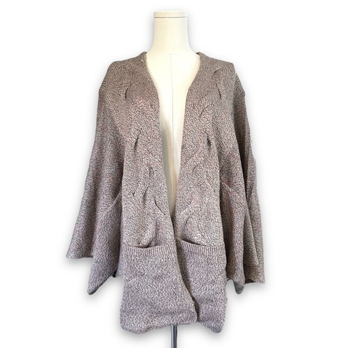 Knox Rose Womens Oversized Slouchy Cardigan Size L Multicolor Cable Knit Dolman