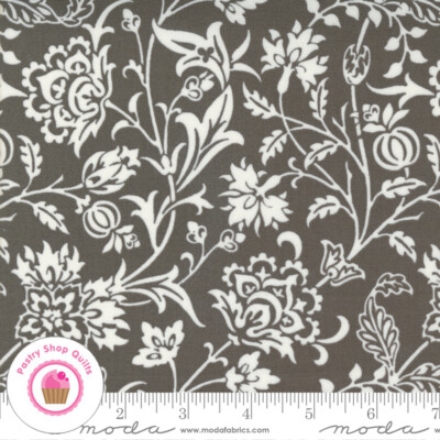 Moda PUMPKINS & BLOSSOMS 20420 17 Dark Gray Floral FIG TREE Quilt Fabric FALL