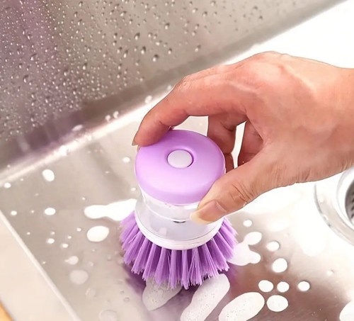 Kitchen Pot Cleaning Brush, Home Brush, Portable Scrubbing Brush, Pink - Picture 2 of 2