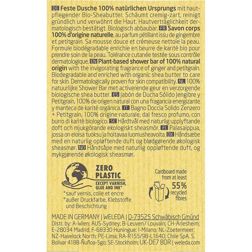 Weleda Shower Bar Ginger & Petitgrain 75g - Picture 2 of 4