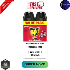 Raid® Ant & Roach Killer 26, Fragrance-Free Bug Spray, 17.5 fl. oz. 2 count. New