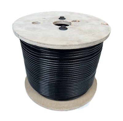 BLACK Vinyl Coated,1/8 - 3/16, 7x19 Cable: 25, 50, 100, 200, 250, 500, 1000 ft
