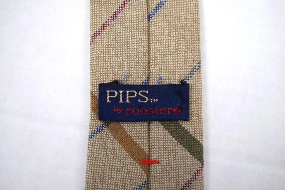 Corbata de cuello de colección gallo años 60 70 natural escocesa a cuadros lana corbata delgada 55" x 2,25" Foto 3 de 4