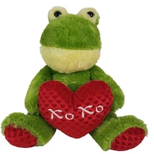 Frog Plush Stuffed Animal with XoXo Heart Green Soft Toy 20 In