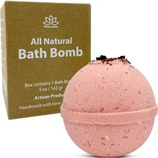 1  Rose Garden  Bath Bomb with Epsom Salt and Apricot Kernel Oil - Handmade