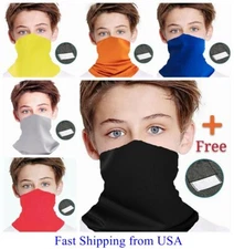 Face Mask Elastic Covering Kids Mouth Cover Sports Gaiter Unisex with 1 Filter 