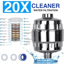 20 Stage Shower Filter for Hard Water Softener Remove Chlorine & Flouride
