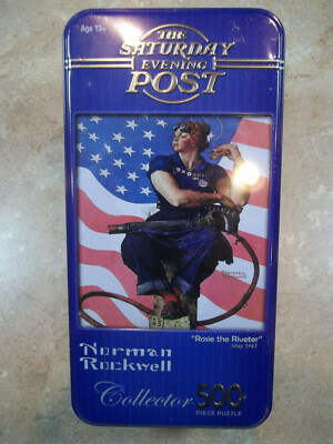 NEW 500 PIECE JIGSAW PUZZLE ROSIE THE RIVETER NORMAN ROCKWELL FACTORY ...