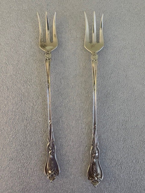 Sterling Silver Whiting Mfg Co Cocktail Fork 5 1/2" Geo.T Brodnax "B" monogram