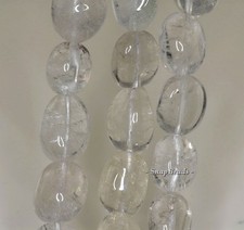 23X16-15X14MM ROCK CRYSTAL GEMSTONE NUGGET LOOSE BEADS 7.5inch
