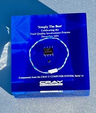 CRAY-1 Computer System serial 20, Lucite paperweight cpu processors, 1991