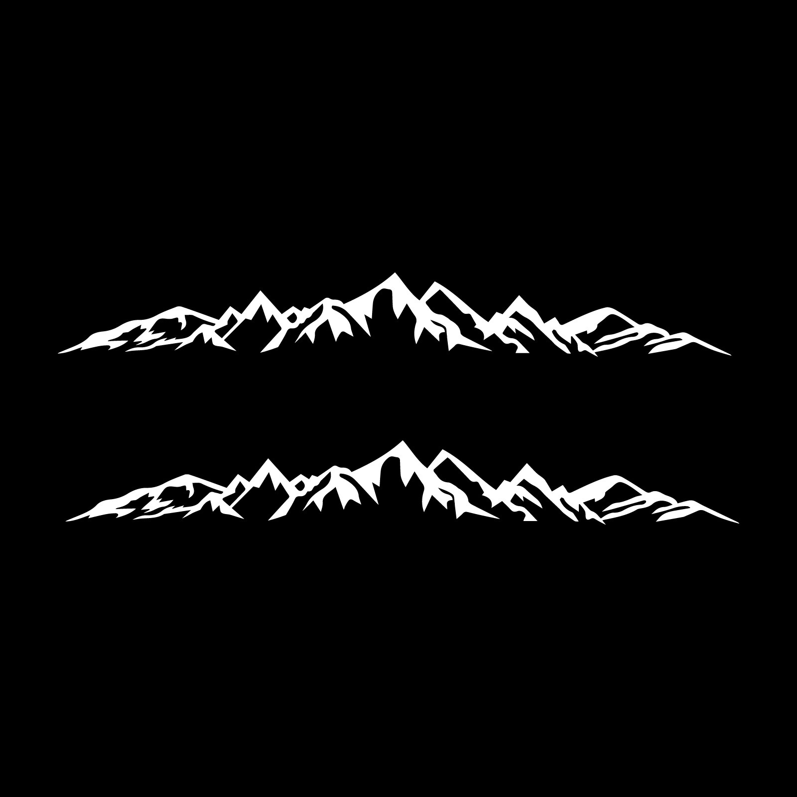 (2x) Mountain Range View Scenery Vinyl Decal sticker Car Bumper Window