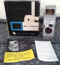 Vintage Bell  Howell 8mm Film Movie Camera with Sun Dial Design 220 TESTED