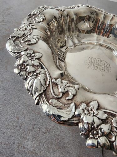 c. 1905 WHITING 11" VIOLETA PLATA ESTERLINA 7000 CENTRO DE MESA REDONDO CUENCO, FIRMADO - Imagen 8 de 23
