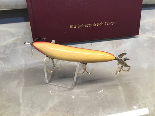 Señuelo de madera vintage HEDDON 179 “SOS” ojo de vidrio en DACE ¡¡IMPRESIONANTE!! L786 - Imagen 4 de 4