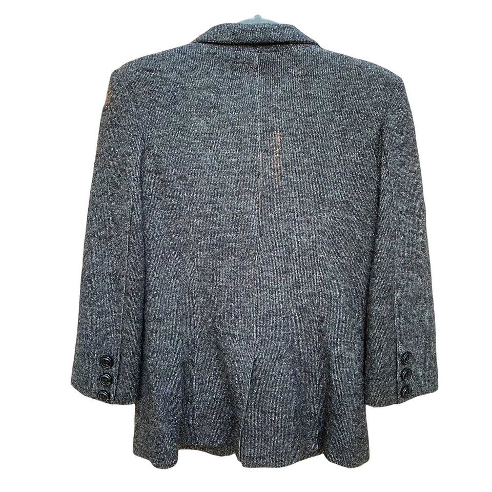 Chaqueta Blazer Cartonnier Anthropologie Mujer Gris Negro Carrera Talla Mediana Foto 2 de 4