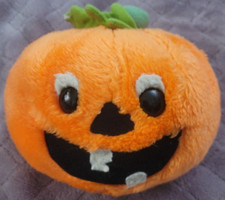Vintage 1982 Dakin Pumpkin Plush Stuffed Animal Jack O Lantern Halloween Orange
