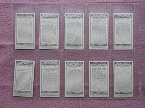 COMPLETE SET - CHURCHMAN - LANDMARKS OF RAILWAY PROGRESS VG a few GD - Picture 5 of 11