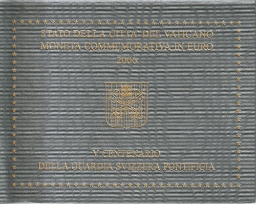 MDS VATIKAN VATICANO 2 EURO 2006 "500 JAHRE SCHWEIZER GARDE" IM FOLDER