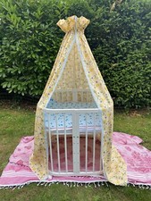 Himmel f&uuml;r  Babybetchen oder  Stubenwagen .NEU . Bestrickte Batist , Baumwolle.
