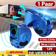 2X Elektrisch Schnecken Klang Hupe Horn LKW Auto Fanfare Lufthorn Laut 115DB 12V