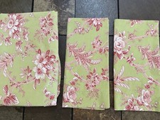 Pottery Barn Pink Floral Green Full/Queen Duvet Cover 2 Euro Shams