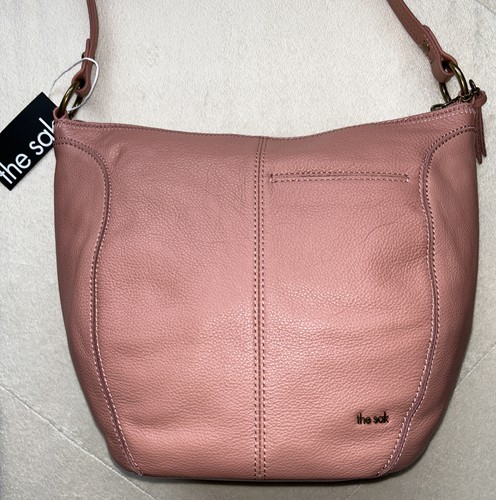The Sak Leather Large Iris Hobo Bag Handbag Purse Shoulder Tote Rose Pink - Picture 13 of 16