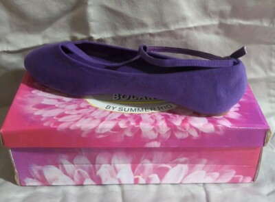 Bolaro By Summer Rio Strappy Ballet Flat Purple Velvet Shoes Size 9