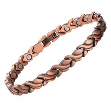 Swirl Pure Copper Magnetic Bracelet Women Balance Arthritis Pain Relief Energy