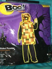 Robot Monster Child Kids Small 4-8 Costume Halloween Girls Boys Yellow/Brwn NIP