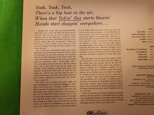 Boots Randolph The Yakin’ Sax Man 1964 Vinyl LP, READ - Imagen 8 de 15