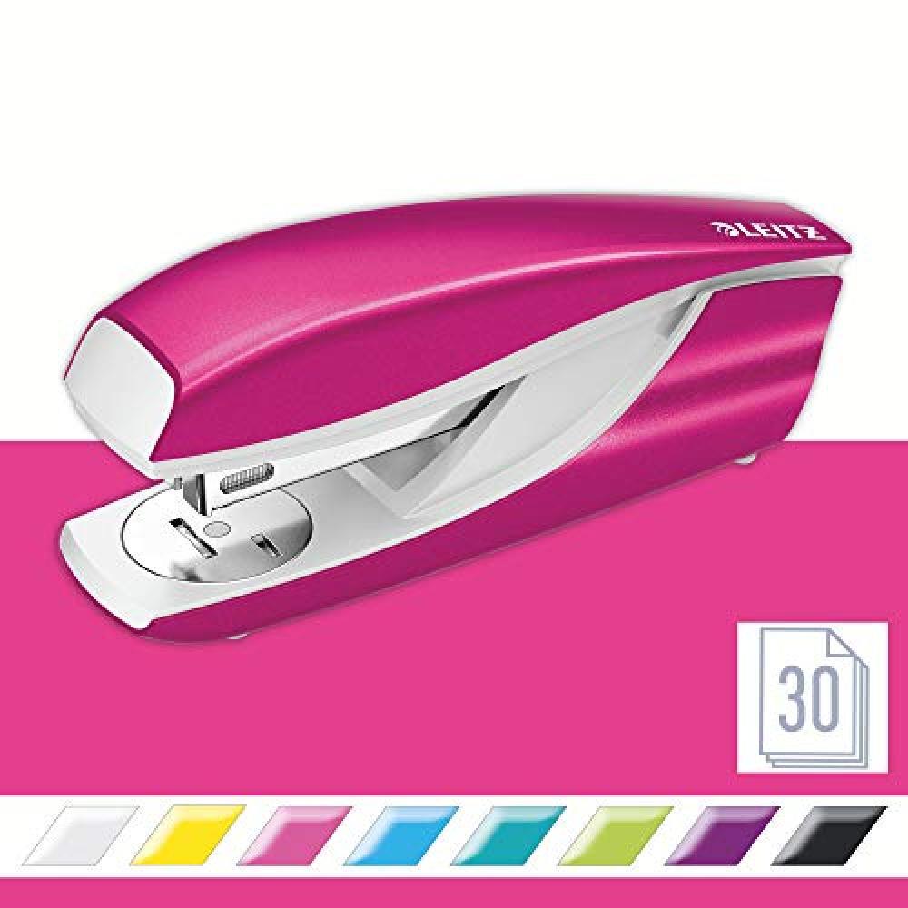 (TG. 30 fogli) Leitz Cucitrice da Ufficio NeXXt WOW 30 Fogli, Cardboard, Rosa -