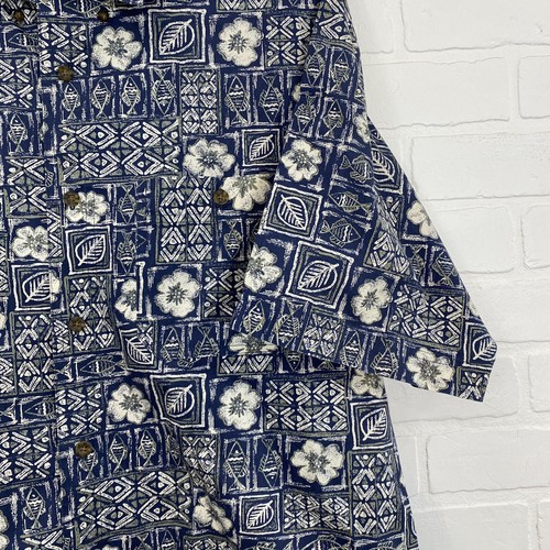Woolrich John Rich and Bros Camicia Hawaiana Uomo 44R Blu Cotone Floreale Aloha - Foto 4 di 8