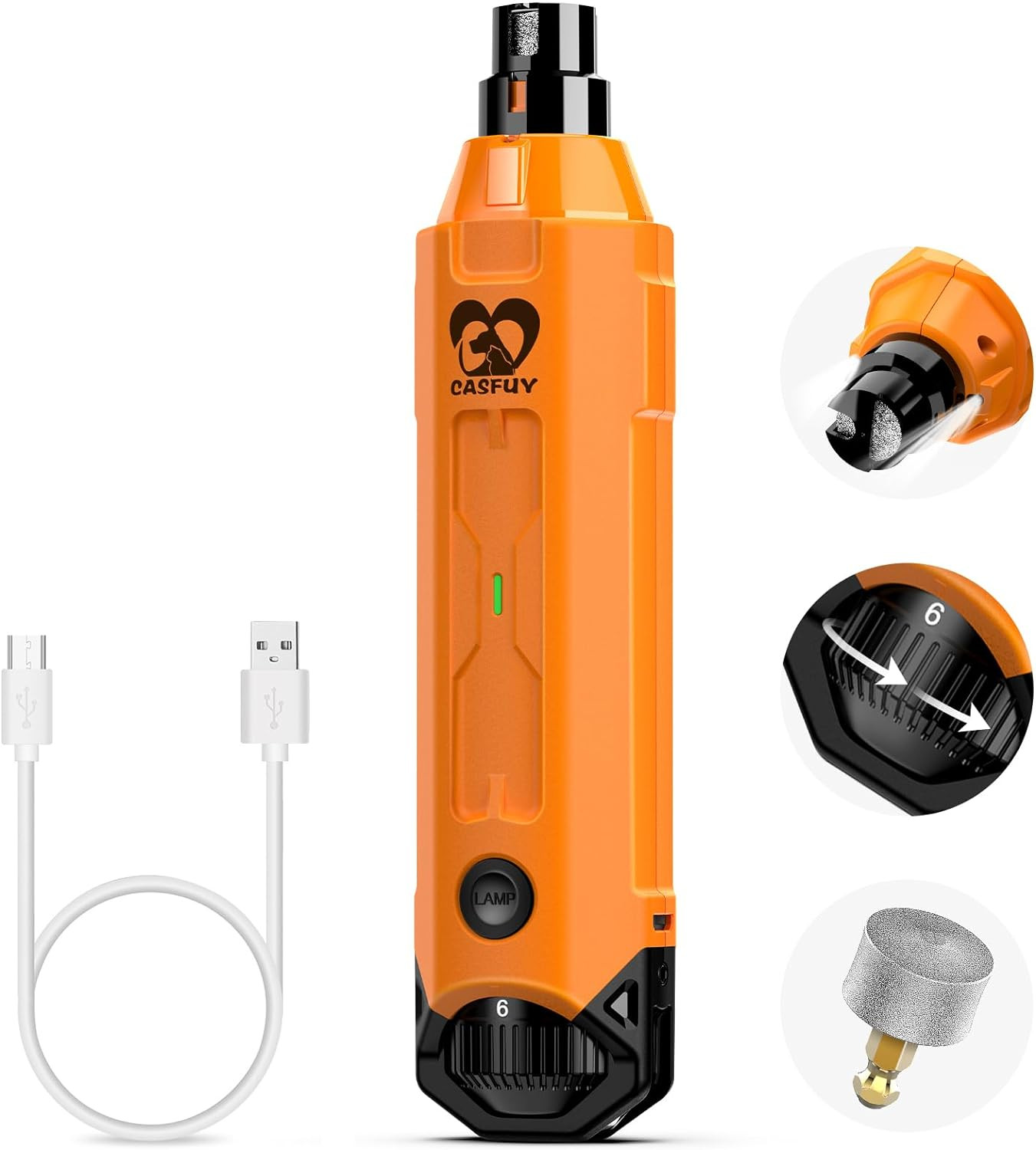 6-Speed Dog Nail Grinder - Newest Enhanced Pet Nail Grinder Super Quiet